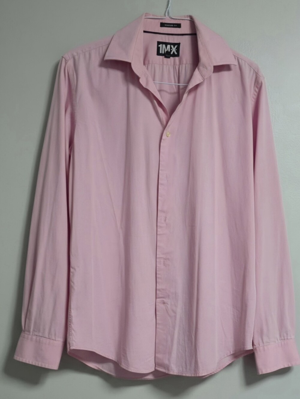 1MX Express Men's Pink Dress Shirt Size M Modern Fit - Picture 2 of 3